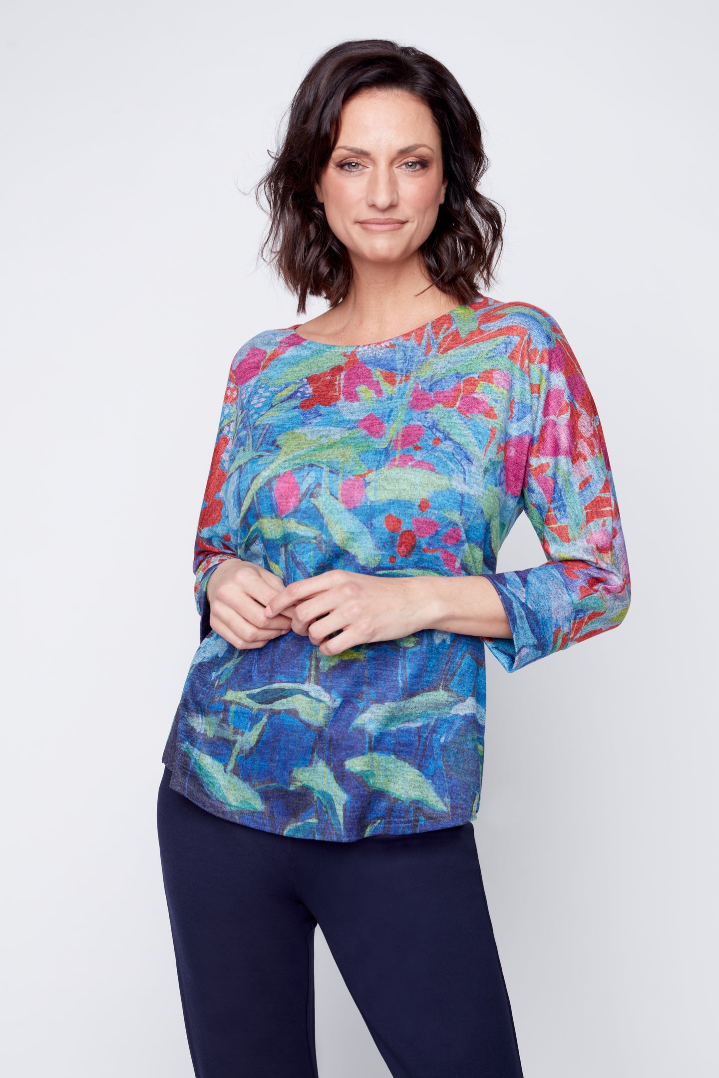 Touch of Spring 3/4-length sleeve knit top
