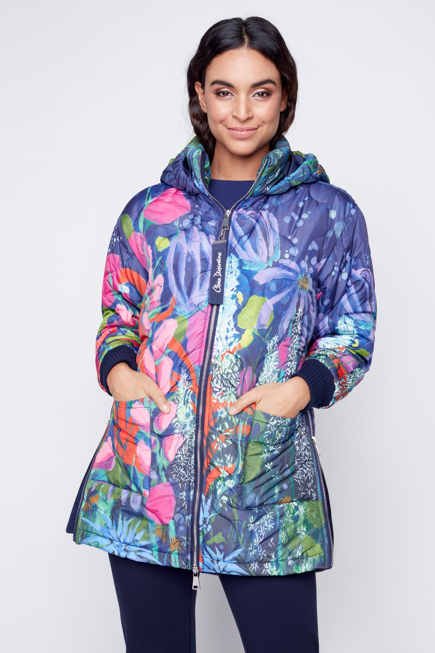 Of Fragrance & Flowers veste zippée avec poche avant