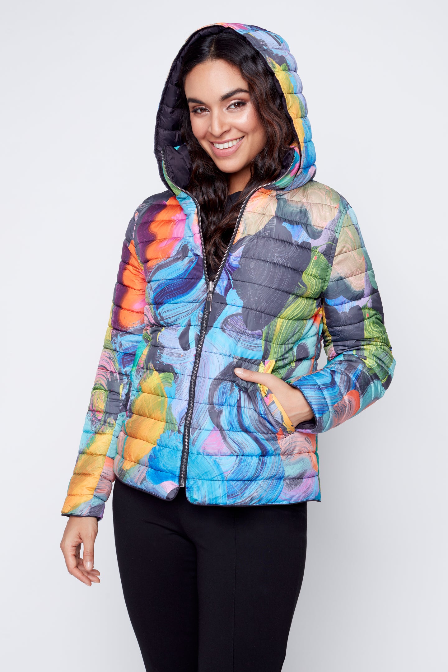 Winter Bouquet reversible puffer jacket – The Wearable Art Store