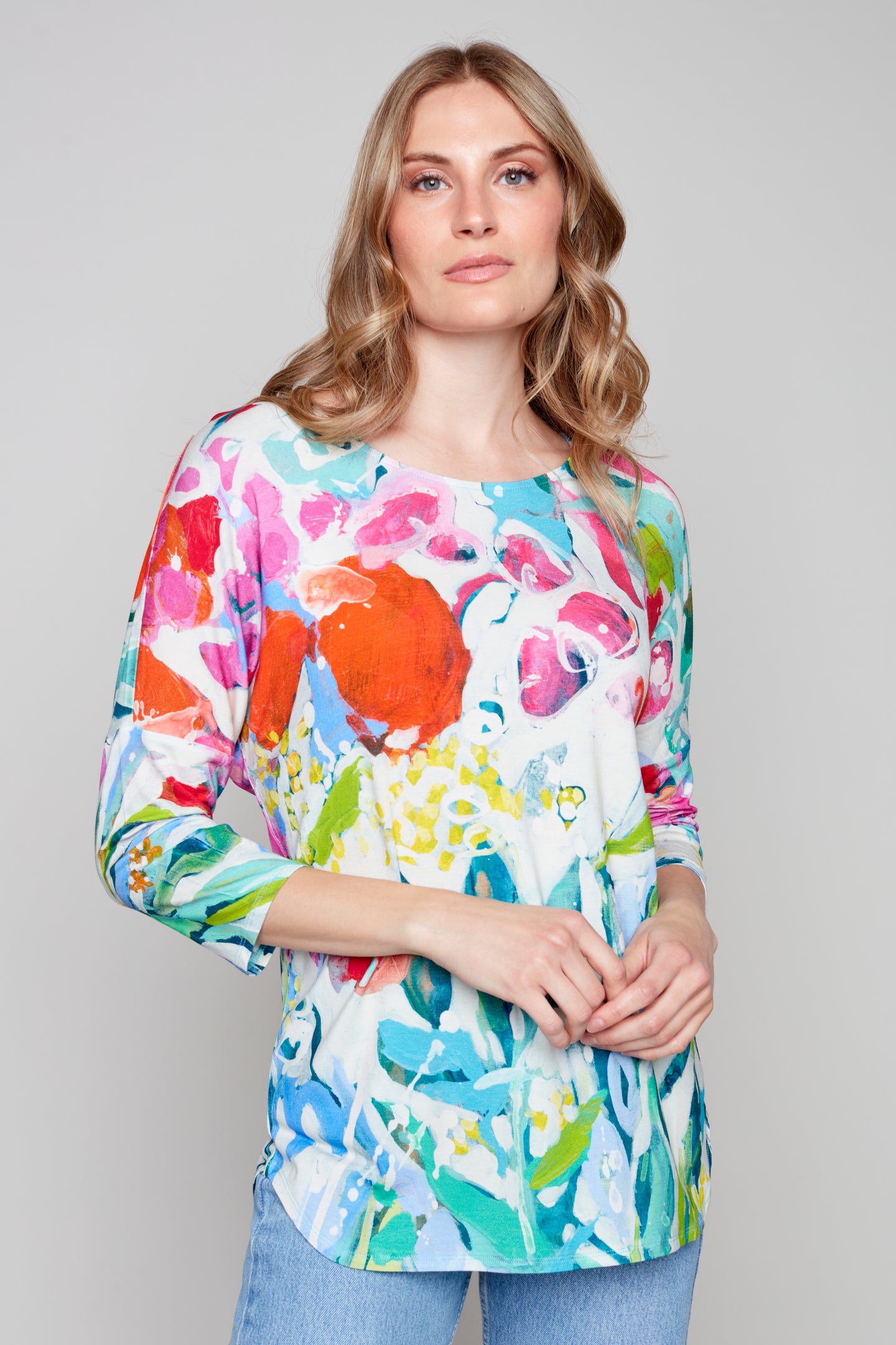 At Liberty in the Garden 3/4-length sleeve top