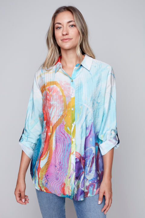 This Side of Home long button front blouse