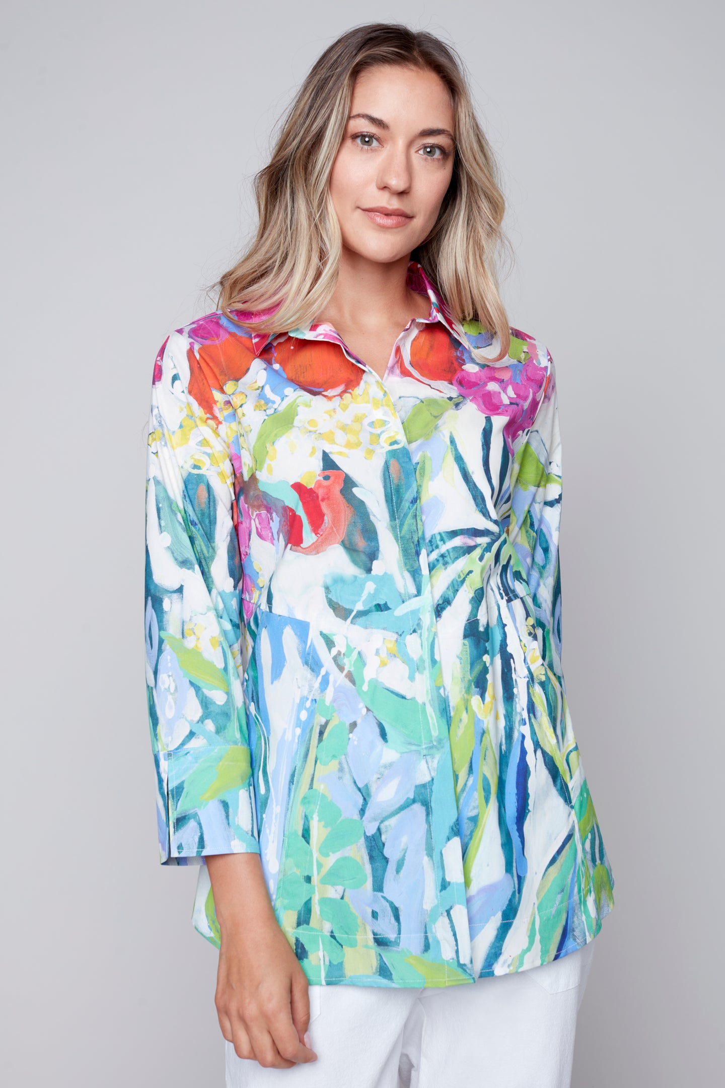 At Liberty in the Garden 3/4-length sleeve blouse