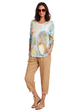 Load image into Gallery viewer, Living In A Bubble  3/4 sleeve top with round neck
