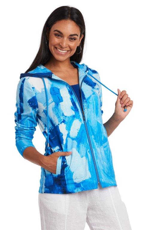 Blue Jeans Blues Zip Front Hoodie