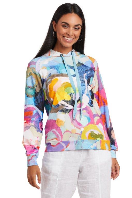 Light weight hoodie with draw string and cool pattern 