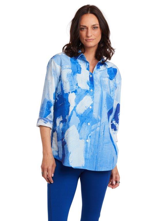 Blue Jeans Blues Button Front Blouse