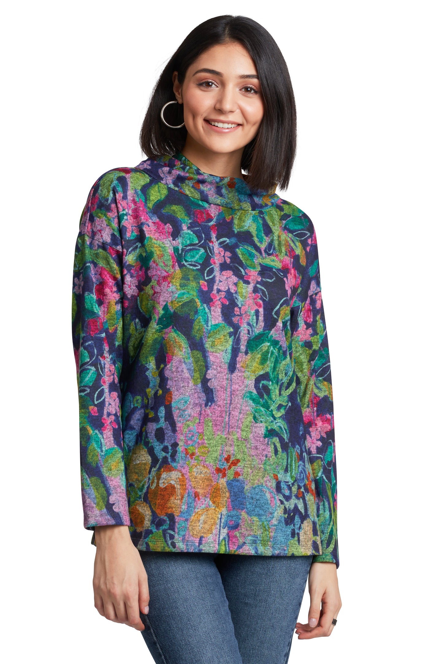 Not Klimt's Apple Tree long sleeve mock neck top