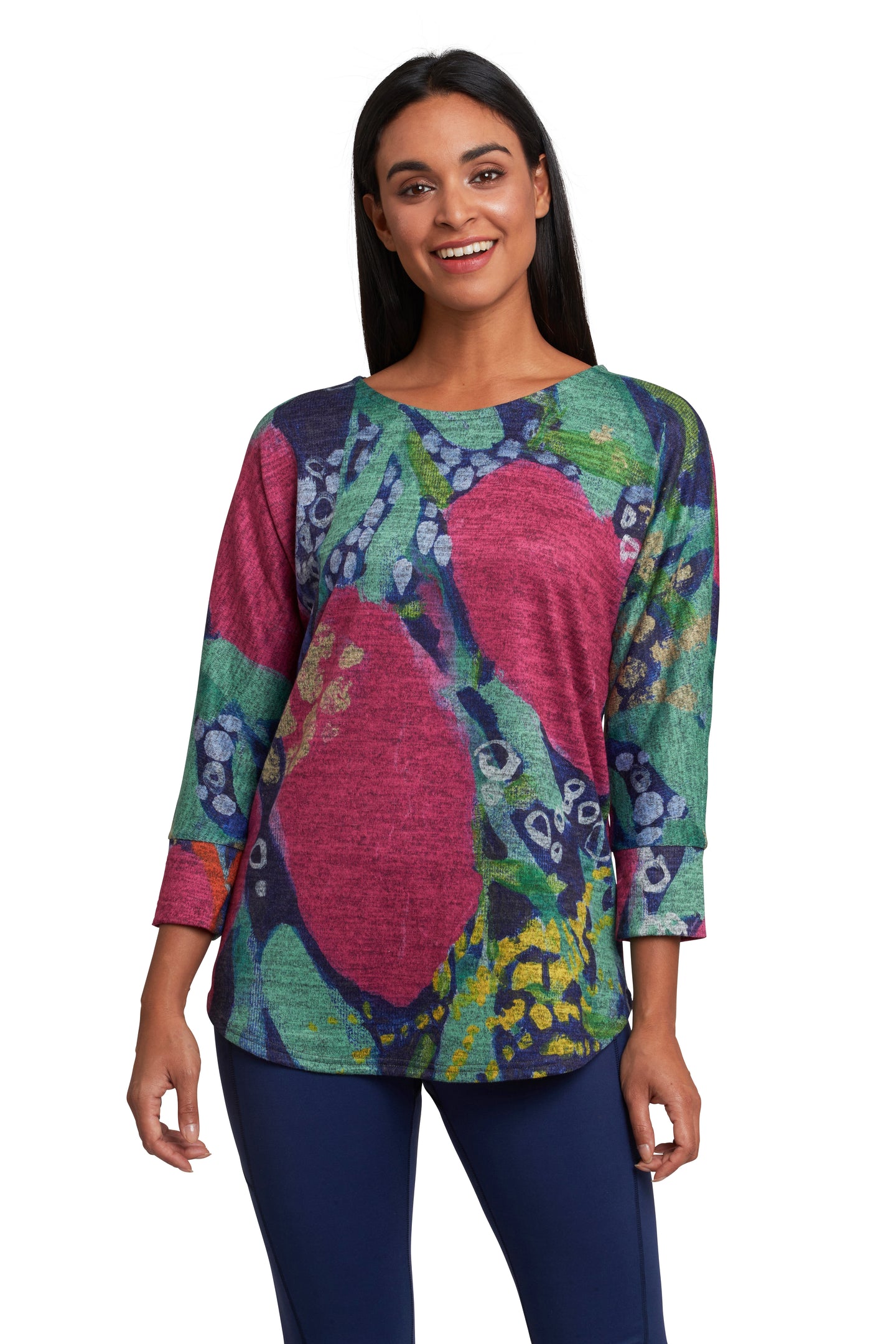 A Little Sparkle 3/4 dolman sleeve sweater knit top