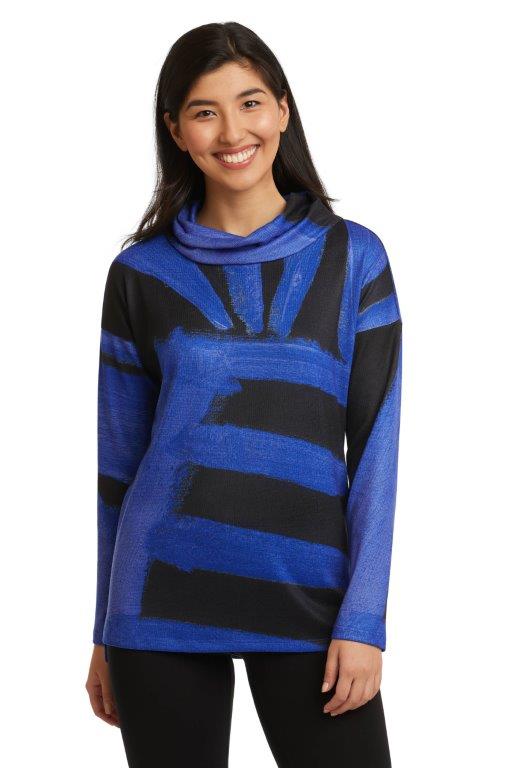Midnight Long Sleeve Mock Neck Top