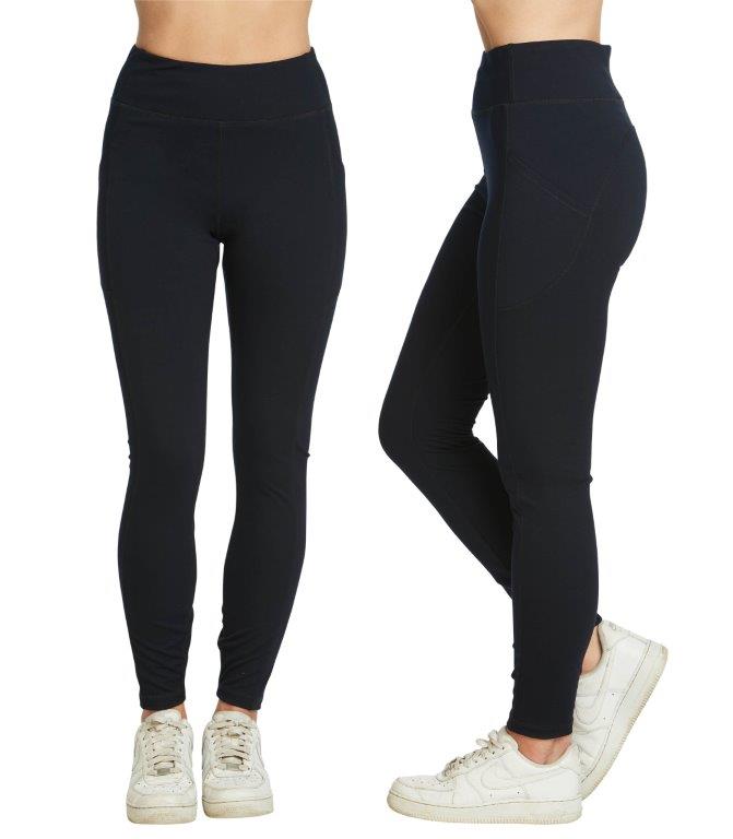 Basic Solid Color Leggings with Cellphone Pocket