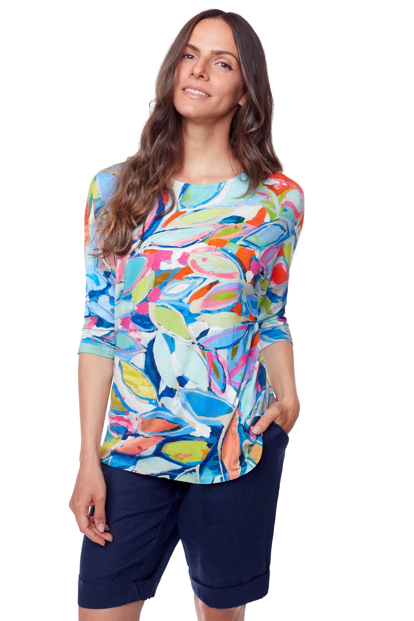 Party In August 3/4-length dolman sleeve top