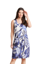 Load image into Gallery viewer, Blue &amp; White: At Lib. sleeveless button pocket dress
