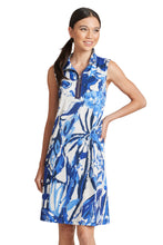 Load image into Gallery viewer, Blue &amp; White: At Lib. dress with front zipper

