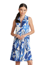 Load image into Gallery viewer, Blue &amp; White: At Lib. dress with front zipper
