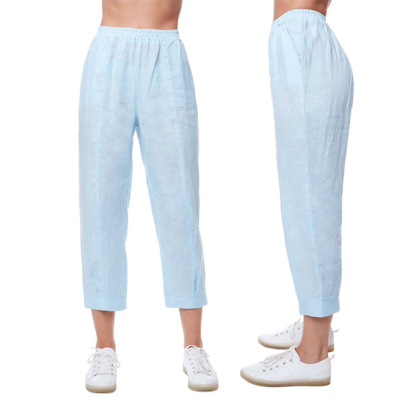 Basics collection elastic waist crop pants