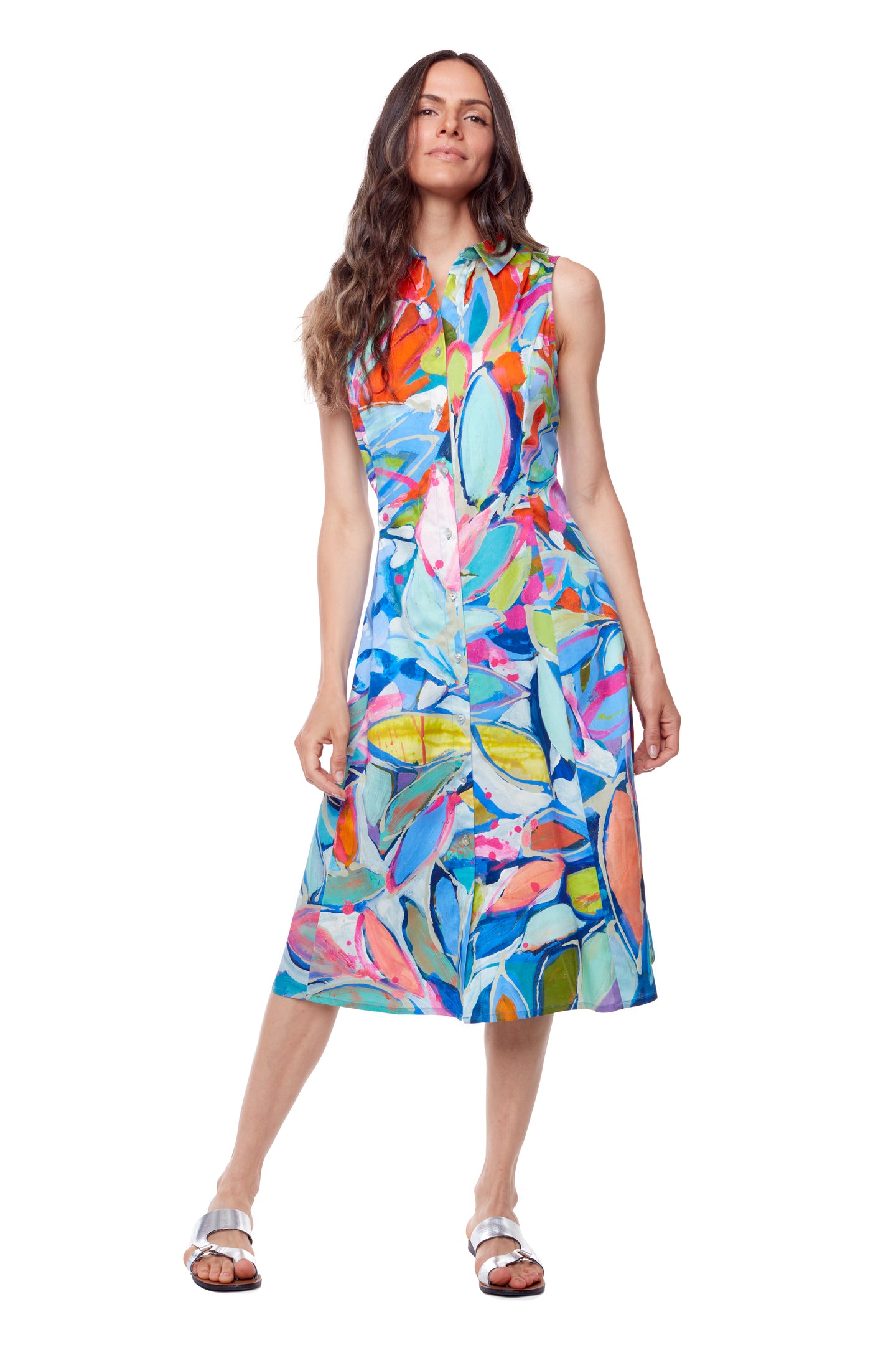 Party In August sleeveless shirt dress