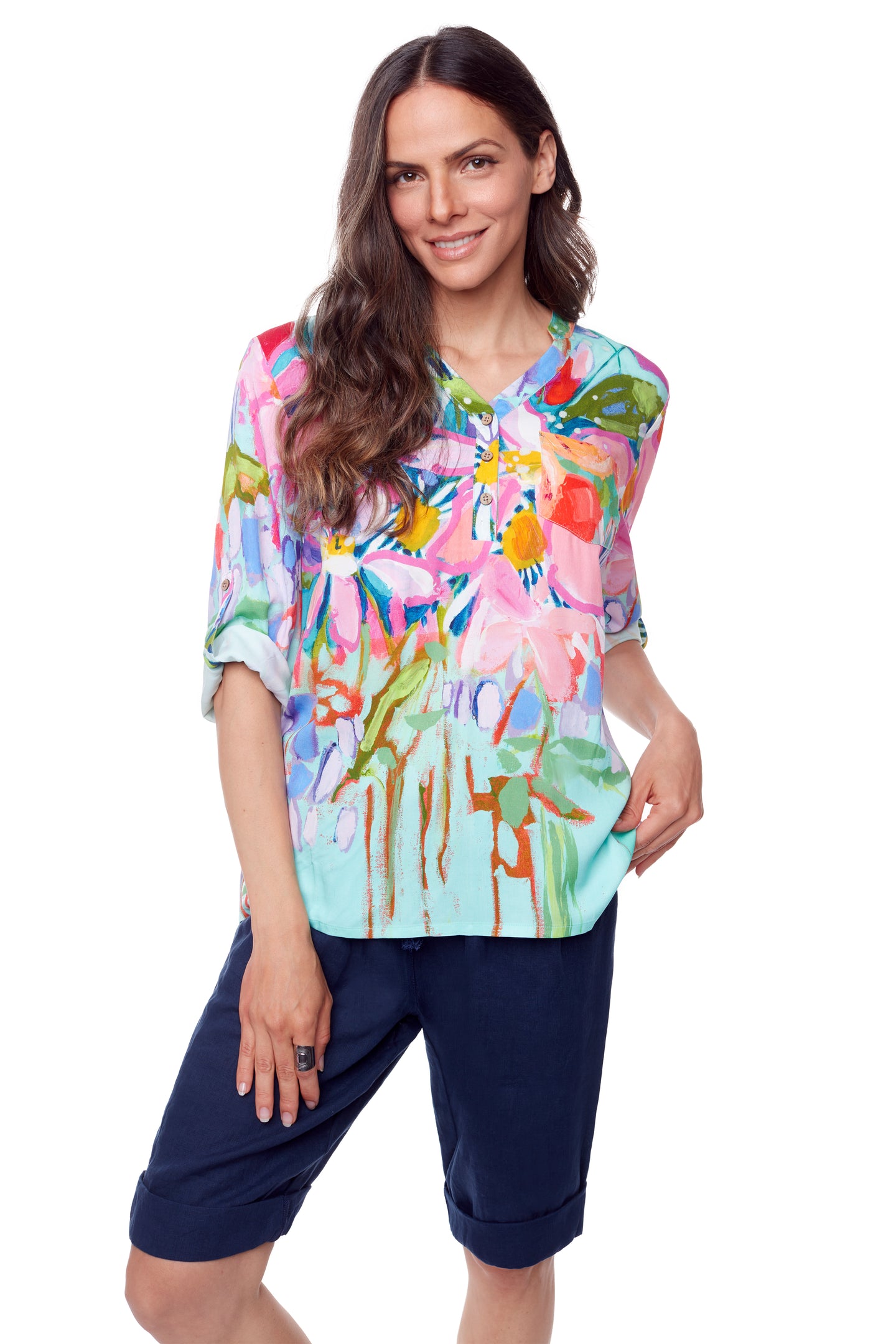 Down by the Ponds Edge pop-over blouse